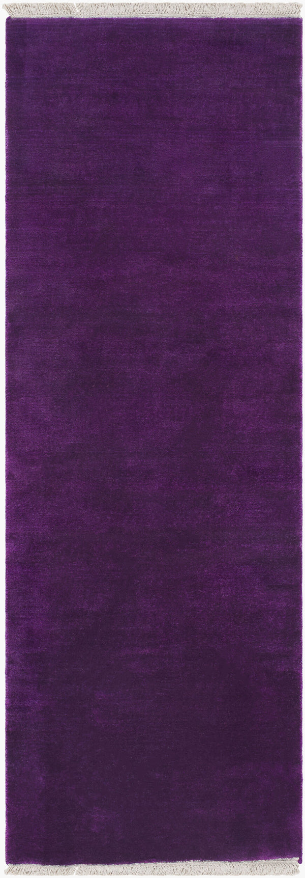 Surya Evergreen 10' X 14' Handmade Wool Rug - Modern Minimalist Design With Unique Fringe Detail Dark Plum Wool Evg2300-268