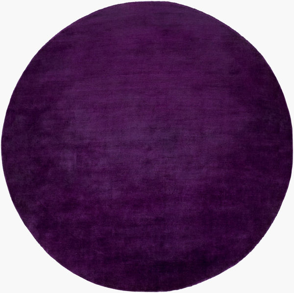 Surya Evergreen 10' X 14' Handmade Wool Rug - Modern Minimalist Design With Unique Fringe Detail Dark Plum Wool Evg2300-10rd