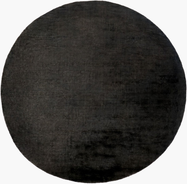 Surya Evergreen 10' X 14' Handmade Wool Rug - Modern Minimalist Design With Unique Fringe Detail Black Wool Evg2302-10rd