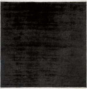 Surya Evergreen 10' X 14' Handmade Wool Rug - Modern Minimalist Design With Unique Fringe Detail Black Wool Evg2302-10sq