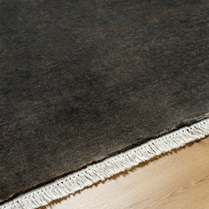 Surya Evergreen 10' X 14' Handmade Wool Rug - Modern Minimalist Design With Unique Fringe Detail Black Wool Evg2302-268