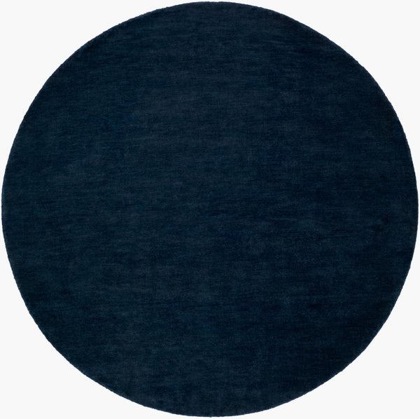 Surya Evergreen 10' X 14' Handmade Wool Rug - Modern Minimalist Design With Unique Fringe Detail Dark Blue Wool Evg2303-10rd