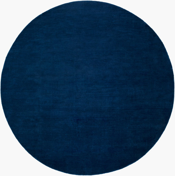 Surya Evergreen 10' X 14' Handmade Wool Rug - Modern Minimalist Design With Unique Fringe Detail Midnight Blue Wool Evg2304-10rd