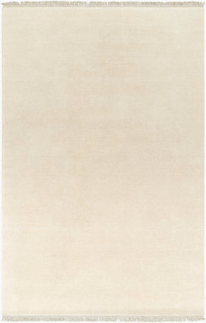Surya Evergreen 10' X 14' Handmade Wool Rug - Modern Minimalist Design With Unique Fringe Detail Ivory Wool Evg2305-1014