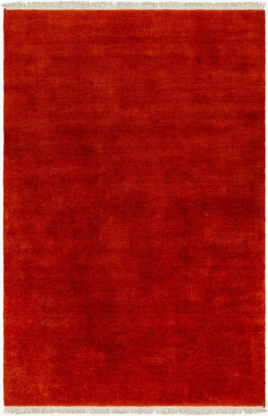 Surya Evergreen 10' X 14' Handmade Wool Rug - Modern Minimalist Design With Unique Fringe Detail Burnt Sienna Wool Evg2306-8sq