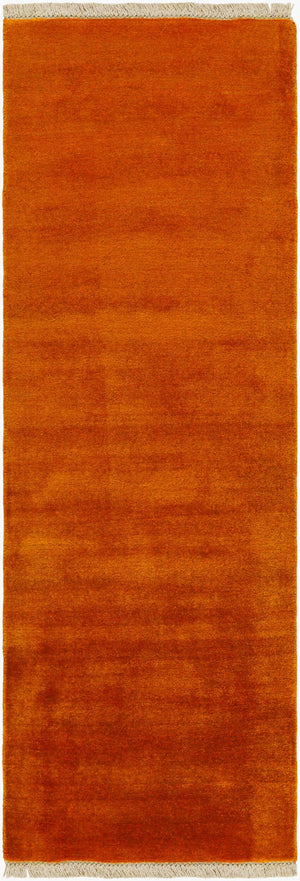 Surya Evergreen 10' X 14' Handmade Wool Rug - Modern Minimalist Design With Unique Fringe Detail Rust Wool Evg2308-310
