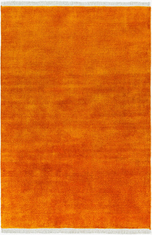 Surya Evergreen 10' X 14' Handmade Wool Rug - Modern Minimalist Design With Unique Fringe Detail Rust Wool Evg2308-69
