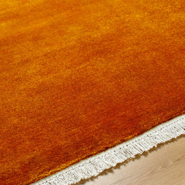Surya Evergreen 10' X 14' Handmade Wool Rug - Modern Minimalist Design With Unique Fringe Detail Rust Wool Evg2308-46