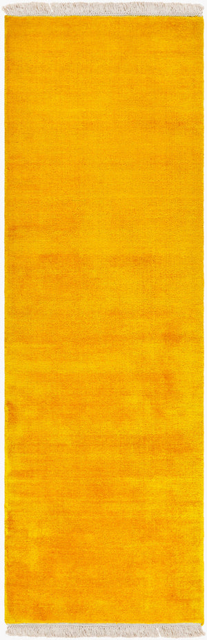 Surya Evergreen 10' X 14' Handmade Wool Rug - Modern Minimalist Design With Unique Fringe Detail Goldenrod Wool Evg2309-268