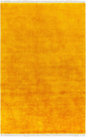 Surya Evergreen 10' X 14' Handmade Wool Rug - Modern Minimalist Design With Unique Fringe Detail Goldenrod Wool Evg2309-10sq