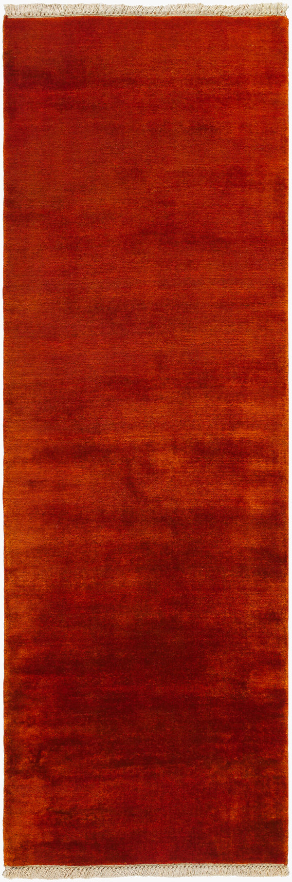 Surya Evergreen 10' X 14' Handmade Wool Rug - Modern Minimalist Design With Unique Fringe Detail Burnt Sienna Wool Evg2310-310
