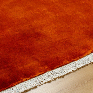 Surya Evergreen 10' X 14' Handmade Wool Rug - Modern Minimalist Design With Unique Fringe Detail Burnt Sienna Wool Evg2310-8sq