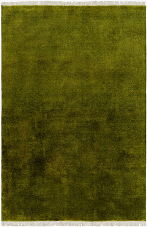 Surya Evergreen 10' X 14' Handmade Wool Rug - Modern Minimalist Design With Unique Fringe Detail Olive Wool Evg2312-810