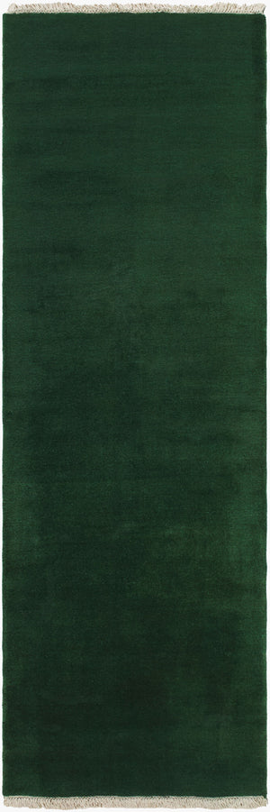 Surya Evergreen 10' X 14' Handmade Wool Rug - Modern Minimalist Design With Unique Fringe Detail Forest Green Wool Evg2313-268