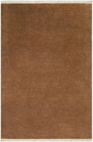 Surya Evergreen 10' X 14' Handmade Wool Rug - Modern Minimalist Design With Unique Fringe Detail Chestnut Wool Evg2314-69