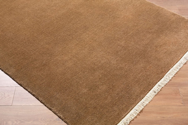 Surya Evergreen 10' X 14' Handmade Wool Rug - Modern Minimalist Design With Unique Fringe Detail Chestnut Wool Evg2314-1215