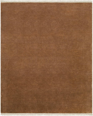Surya Evergreen 10' X 14' Handmade Wool Rug - Modern Minimalist Design With Unique Fringe Detail Chestnut Wool Evg2314-810