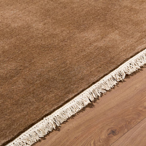 Surya Evergreen 10' X 14' Handmade Wool Rug - Modern Minimalist Design With Unique Fringe Detail Chestnut Wool Evg2314-6rd