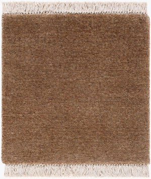 Surya Evergreen 10' X 14' Handmade Wool Rug - Modern Minimalist Design With Unique Fringe Detail Chestnut Wool Evg2315-10sq