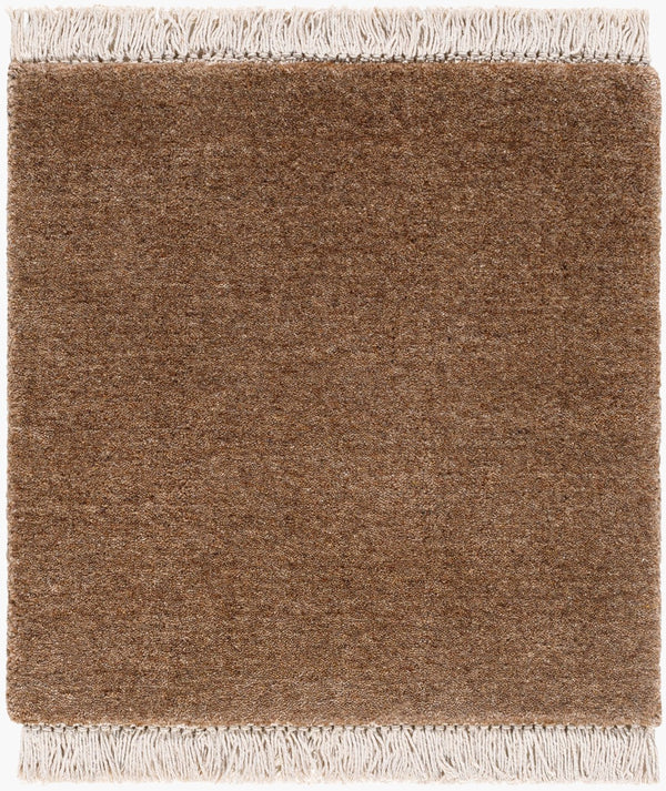 Surya Evergreen 10' X 14' Handmade Wool Rug - Modern Minimalist Design With Unique Fringe Detail Chestnut Wool Evg2315-10sq