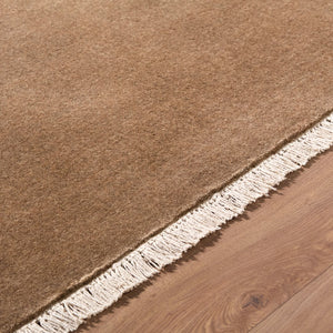 Surya Evergreen 10' X 14' Handmade Wool Rug - Modern Minimalist Design With Unique Fringe Detail Chestnut Wool Evg2315-46