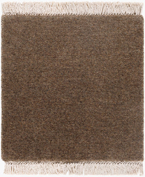 Surya Evergreen 10' X 14' Handmade Wool Rug - Modern Minimalist Design With Unique Fringe Detail Umber Wool Evg2316-268
