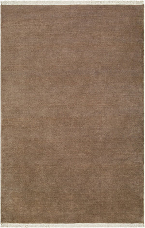 Surya Evergreen 10' X 14' Handmade Wool Rug - Modern Minimalist Design With Unique Fringe Detail Umber Wool Evg2316-912