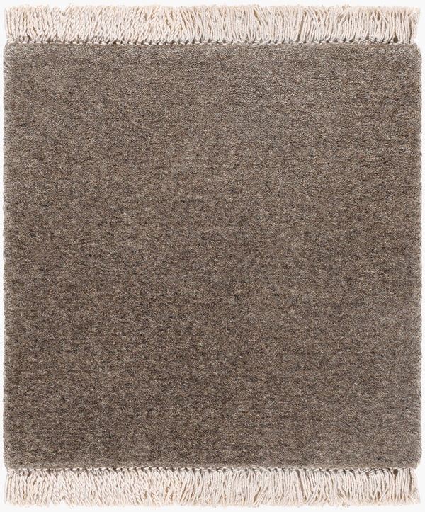 Surya Evergreen 10' X 14' Handmade Wool Rug - Modern Minimalist Design With Unique Fringe Detail Charcoal Wool Evg2317-8sq