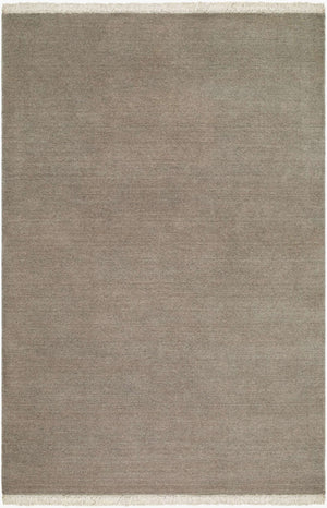 Surya Evergreen 10' X 14' Handmade Wool Rug - Modern Minimalist Design With Unique Fringe Detail Charcoal Wool Evg2317-1215