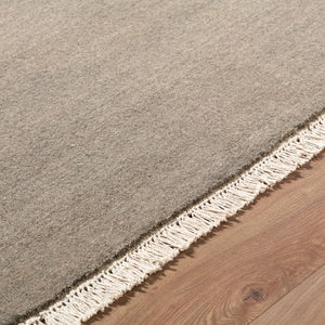 Surya Evergreen 10' X 14' Handmade Wool Rug - Modern Minimalist Design With Unique Fringe Detail Charcoal Wool Evg2317-23