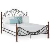 Homelegance By Top-Line Henri Graceful Scroll Bronze Iron Bed Cherry Iron