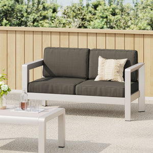 English Elm Aviara Outdoor Loveseat Lightweight Aluminum Frame Deep Seat Patio Lounge 64078.00