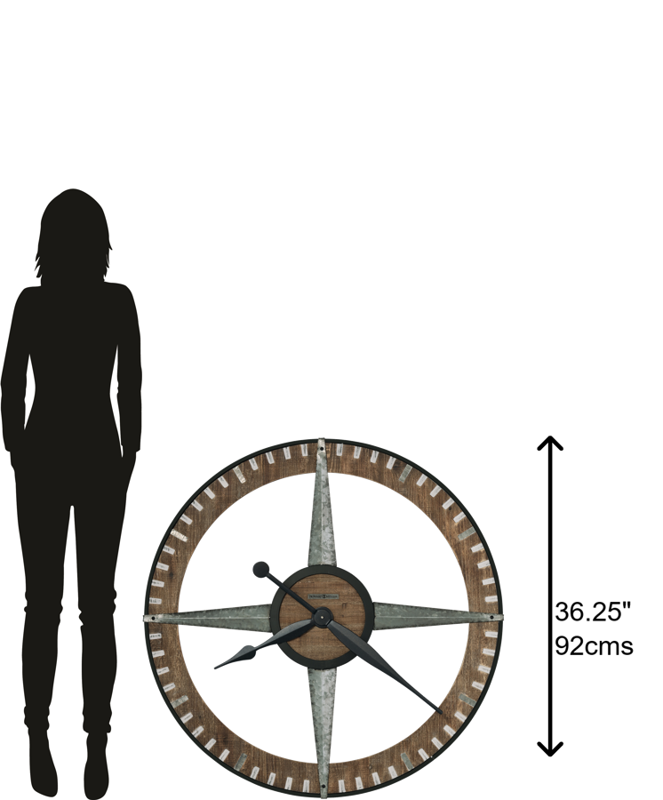 Hekman Furniture 625709 Rustic Wall Clock - Stunning Distressed Wood & Metal Design, Perfect For Modern Or Vintage Decor  Buster Wall Clock 625709