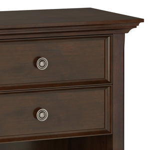 English Elm Amherst Bedside Table - Handcrafted Solid Wood In Rich Russet Brown With Spacious Storage Drawers B136P158370