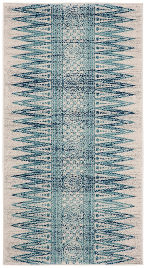Safavieh Evoke 226 Power Loomed  Rug Ivory / Turquoise EVK226T-4