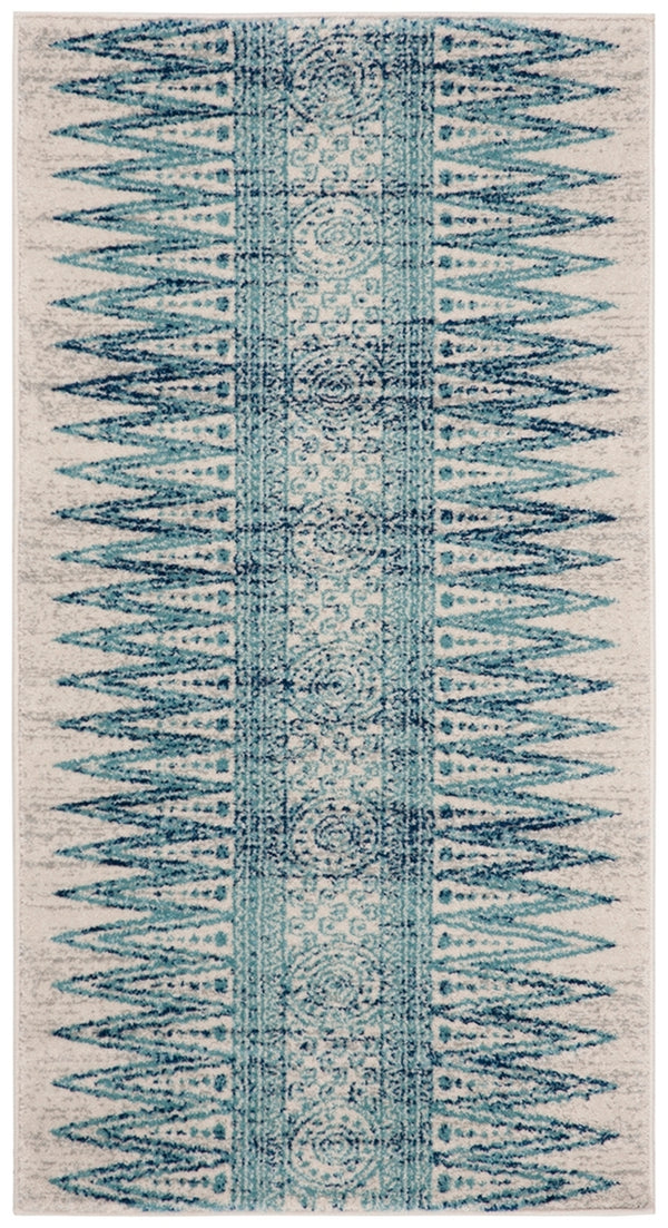 Safavieh Evoke 226 Power Loomed  Rug Ivory / Turquoise EVK226T-4