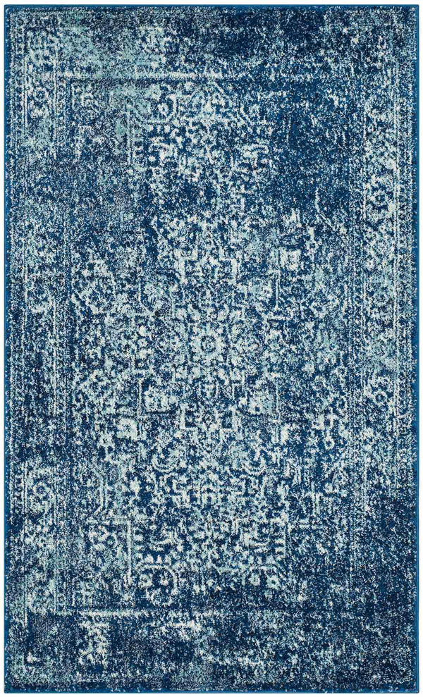Safavieh Evoke 256 Power Loomed  Rug Navy / Ivory EVK256A-5SQ