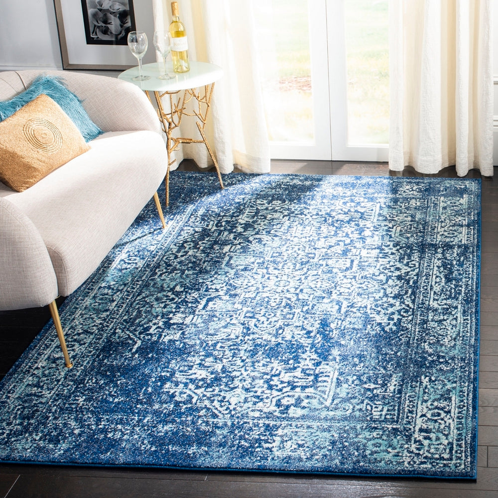 Safavieh Evoke 256 Power Loomed  Rug Navy / Ivory EVK256A-5SQ