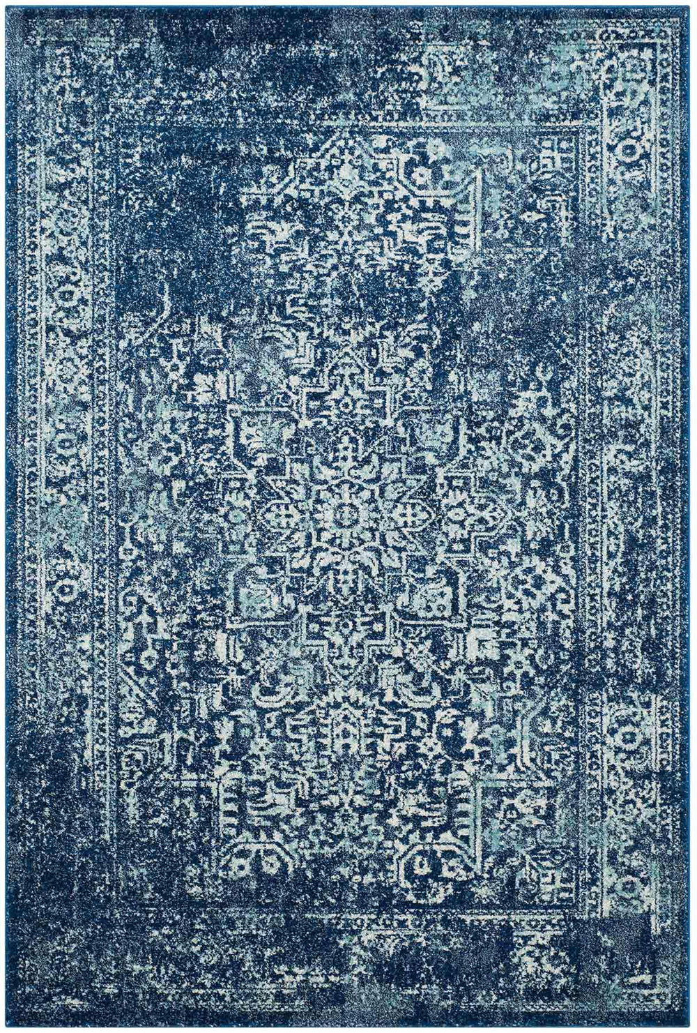 Safavieh Evoke 256 Power Loomed  Rug Navy / Ivory EVK256A-5SQ