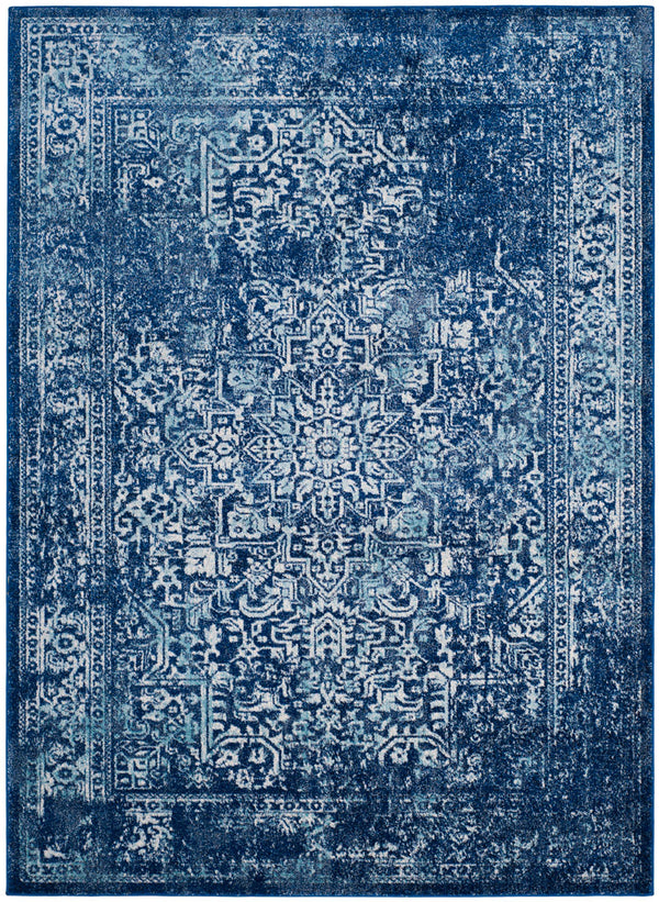 Safavieh Evoke 256 Power Loomed  Rug Navy / Ivory EVK256A-5SQ