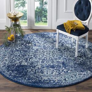 Safavieh Evoke 256 Power Loomed  Rug Navy / Ivory EVK256A-5SQ