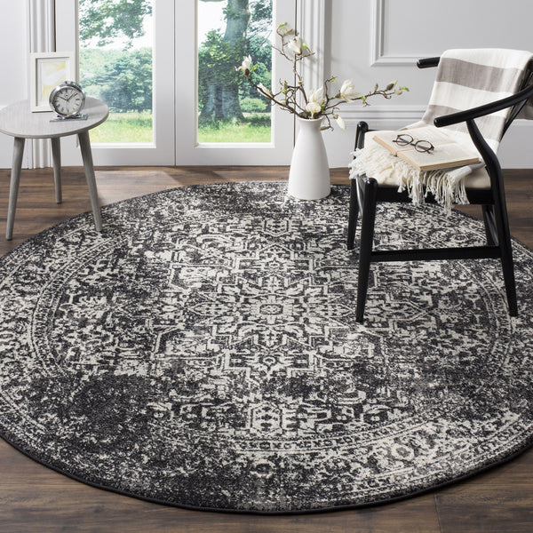 Safavieh Evoke 256 Power Loomed  Rug Black / Grey EVK256R-5SQ