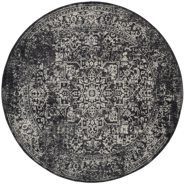 Safavieh Evoke 256 Power Loomed  Rug Black / Grey EVK256R-5SQ