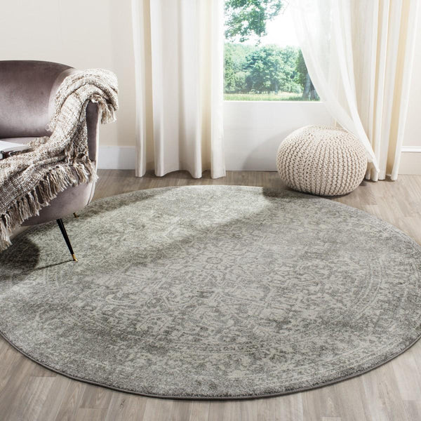 Safavieh Evoke 256 Power Loomed  Rug Silver / Ivory EVK256S-5SQ