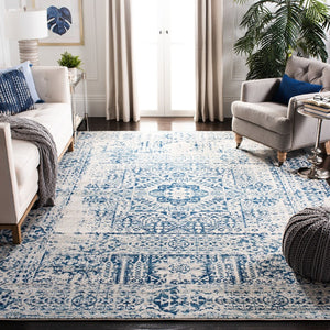 Safavieh Evoke 260 Power Loomed  Rug Ivory / Blue EVK260C-5SQ
