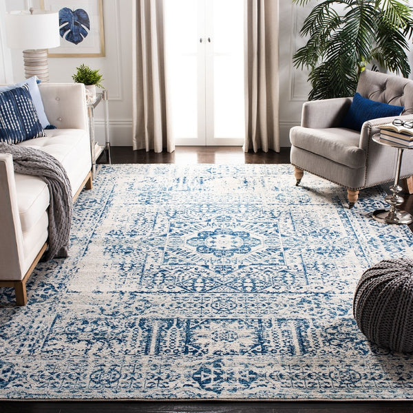 Safavieh Evoke 260 Power Loomed  Rug Ivory / Blue EVK260C-5SQ