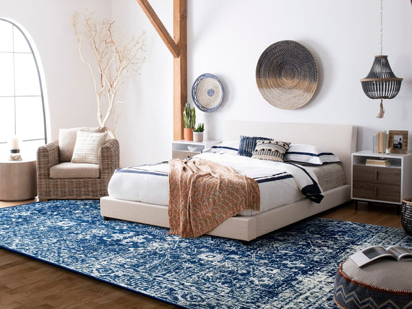 Safavieh Evoke 270 Power Loomed  Rug Navy / Ivory EVK270A-5SQ