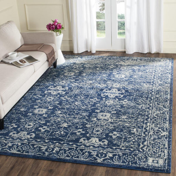 Safavieh Evoke 270 Power Loomed  Rug Navy / Ivory EVK270A-5SQ