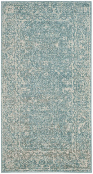Safavieh Evoke 270 Power Loomed Transitional Rug Light Blue / Ivory EVK270D-3SQ