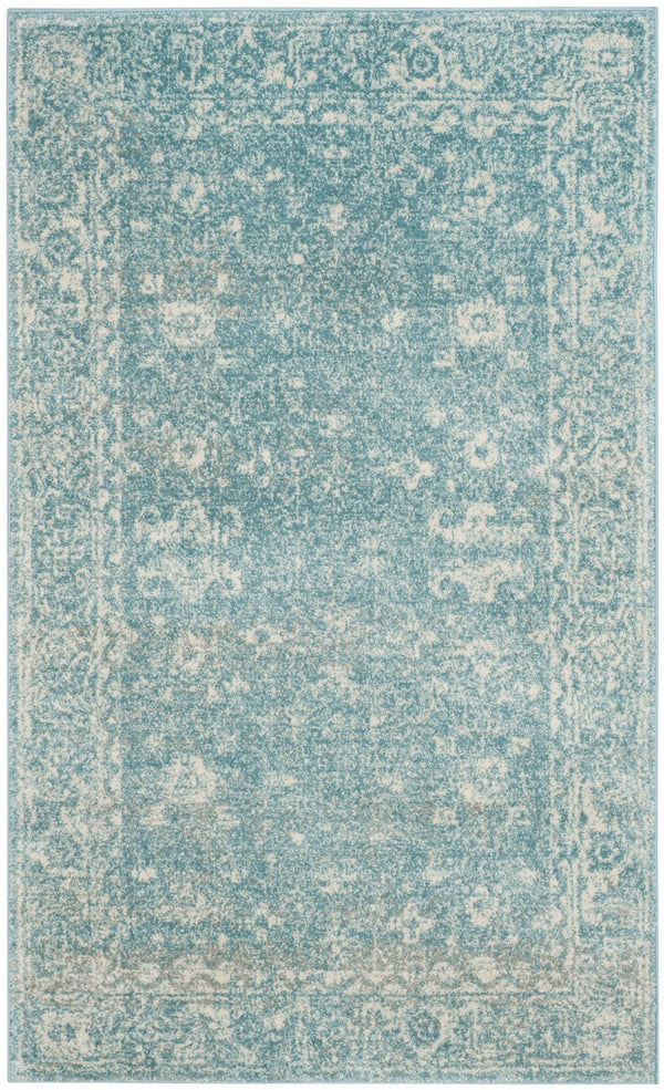 Safavieh Evoke 270 Power Loomed Transitional Rug Light Blue / Ivory EVK270D-3SQ